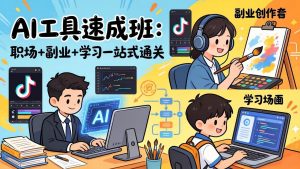 AI工具速成班：职场+副业+学习一站式通关，20+爆款类型+剪映技巧+抖音算法，0基础快速上手-琴书聊项目