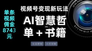视频号流量密码，变现新玩法-AI智慧哲单＋书单，单条视频佣金8743米-琴书聊项目