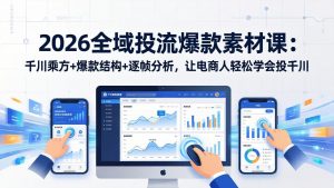 2026全域投流爆款素材课：千川乘方+爆款结构+逐帧分析，让电商人轻松学会投千川-琴书聊项目