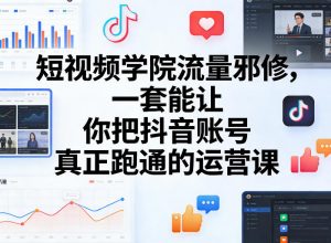 短视频学院流量邪修，一套能让你把抖音账号真正跑通的运营课-琴书聊项目