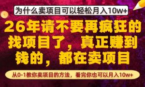 为什么真正賺到钱的都在卖项目，从0-1教你卖项目的方法，看完你也可以月入10w+【揭秘】-琴书聊项目