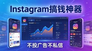 Instagram搞钱神器：月涨6万粉+月入5万刀，不投广告不私信，靠算法+低价产品-琴书聊项目