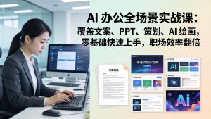 AI 办公全场景实战课：覆盖文案、PPT、策划、AI 绘画，零基础快速上手，职场效率翻倍-琴书聊项目