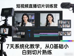 短视频直播切片训练营，7天系统化教学，从0基础小白到切片熟练-琴书聊项目