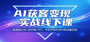 AI获客变现实战线下课：配套提示词+逐字稿+PPT，手把手教你用AI做流量变现-琴书聊项目