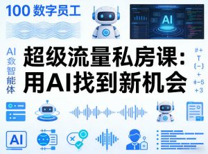 你的AI数字员工100个智能体，超级流量私房课，用AI找到新机会-琴书聊项目