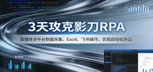 3天攻克影刀RPA：自媒体多平台数据采集、Excel 、飞书操作，实现自动化办公-琴书聊项目