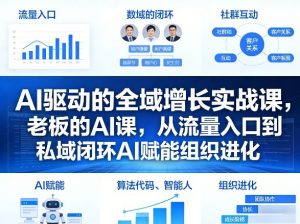 AI驱动的全域增长实战课，老板的AI课，从流量入口到私域闭环AI赋能组织进化(26年3月12-14日)-琴书聊项目