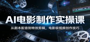 AI电影制作实操课:从剧本配音到特效剪辑,电影级视频创作技巧-琴书聊项目