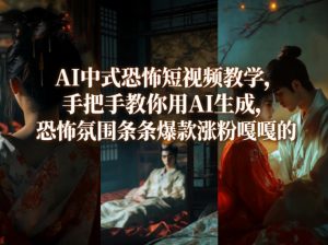 AI中式恐怖短视频教学，手把手教你用AI生成，恐怖氛围条条爆款涨粉嘎嘎的-琴书聊项目