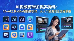 AI 视频剪辑拍摄实操课：10+AI工具+30+智能体创作，从入门到变现全流程掌握-琴书聊项目