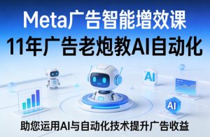 Meta广告智能增效课，11年广告老炮教AI自动化，助您运用AI与自动化技术提升广告收益-琴书聊项目
