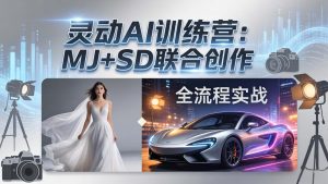灵动AI训练营-3.0课程：MJ+SD联合创作，从婚纱大片到汽车广告，摄影后期全流程实战-琴书聊项目