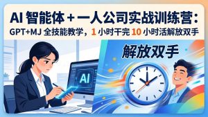 AI 智能体 + 一人公司实战训练营：GPT+MJ 全技能教学，1 小时干完 10 小时活解放双手-琴书聊项目