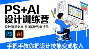 设计接单必学，PS+AI设计训练营，从0基础到能接单，手把手教你把设计技能变成收入-琴书聊项目