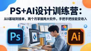 PS+AI设计训练营:从0基础到接单,两个月掌握两大软件,手把手把技能变收入-琴书聊项目