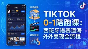 TIKTOK 0-1 陪跑课：从环境搭建到刷对标剪辑，西班牙语赛道海外变现全流程-琴书聊项目