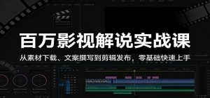 百万影视解说实战课：从素材下载、文案撰写到剪辑发布，零基础快速上手-琴书聊项目