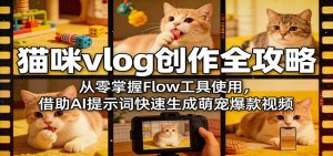 猫咪vlog创作全攻略:从零掌握Flow工具使用,借助AI提示词快速生成萌宠爆款视频-琴书聊项目