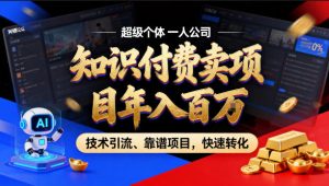 2026年卖项目年入百个W,AI智能体个人IP-精准引流-稳定项目-转化成交【揭秘】-琴书聊项目