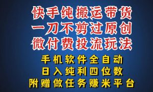 最新黑科技快手搬运带货方法，手机就能操作，轻松带你日入四位数【揭秘】-琴书聊项目