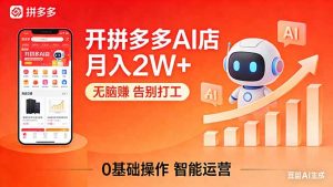 开一家拼多多AI店,月入2W+,无脑赚,告别打工,附SOP手册-琴书聊项目