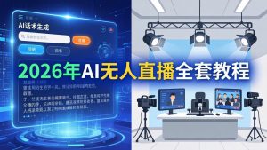 2026年AI无人直播全套教程：OBS安装+软件配置+直播间搭建+话术生成+一键开播实操-琴书聊项目