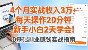 4个月实战收入3万+，每天操作20分钟，新手小白2天学会！-琴书聊项目
