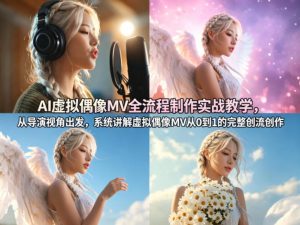 AI虚拟偶像MV全流程制作实战教学，从导演视角出发，系统讲解虚拟偶像MV从0到1的完整创作流程-琴书聊项目