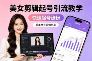 某美女号导师出品：美女剪辑起号引流教学，快速起号涨粉-琴书聊项目