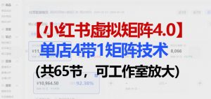 小红书虚拟矩阵4.0技术:单店4带1矩阵(共65节,可工作室放大)-琴书聊项目