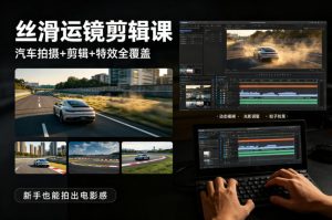 大叔丝滑运镜剪辑课,汽车拍摄+剪辑+特效全覆盖,新手也能拍出电影感-琴书聊项目