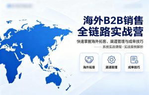 海外B2B销售全链路实战营，快速掌握海外拓客、渠道管理与成单技巧-琴书聊项目