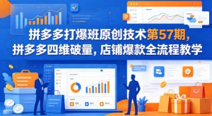 拼多多打爆班原创技术第57期，拼多多四维破量，店铺爆款全流程教学-琴书聊项目