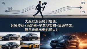 大叔丝滑运镜剪辑课：运镜步伐+稳定器+多车型实拍+高级特效，新手也能出电影感大片-琴书聊项目