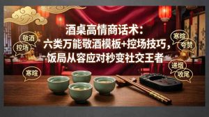 付费文章：酒桌高情商话术：六类万能敬酒模板+控场技巧，饭局从容应对秒变社交王者-琴书聊项目