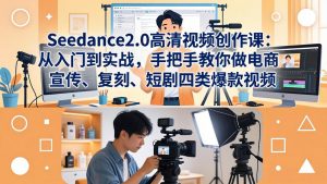Seedance2.0高清视频创作课：从入门到实战，手把手教你做电商、宣传、复刻、短剧四类爆款视频-琴书聊项目