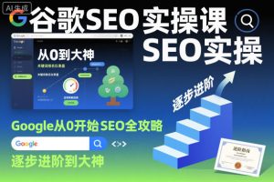 谷歌SEO实操课，Google从0开始SEO全攻略，逐步进阶到大神(更新26年)-琴书聊项目