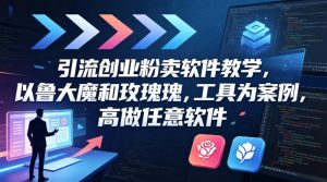 引流创业粉卖软件教学，以鲁大魔和玫瑰工具为案例，可做任意软件-琴书聊项目