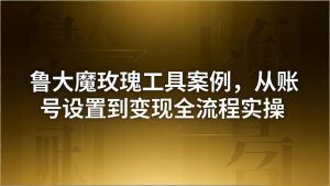 引流创业粉卖软件教学：鲁大魔玫瑰工具案例，从账号设置到变现全流程实操-琴书聊项目