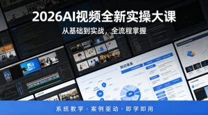 2026AI视频全新实操大课，从基础到实战，全流程掌握，系统教学·案例驱动·即学即用-琴书聊项目