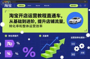 淘宝开店运营教程直通车，从基础到进阶，提升店铺流量，转化率和整体运营效率(更新26年4月20日)-琴书聊项目