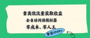 靠高效流量获取收益，零成本全自动阅读模拟器2.0全新玩法，单窗口高达50+蓝海小众项目【揭秘】-琴书聊项目