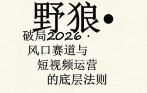 野狼团队·多平台实操运营课，覆盖AI口播、服装、好物、漫剪等热门玩法(更新4月)-琴书聊项目