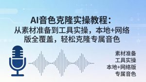 AI音色克隆实操教程：从素材准备到工具实操，本地+网络版全覆盖，轻松克隆专属音色-琴书聊项目