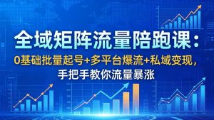 全域矩阵流量陪跑课：0基础批量起号+多平台爆流+私域变现，手把手教你流量暴涨-琴书聊项目