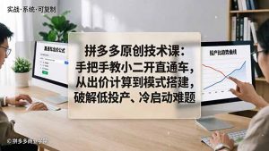 拼多多原创技术课：手把手教小二开直通车，从出价计算到模式搭建，破解低投产、冷启动难题-琴书聊项目