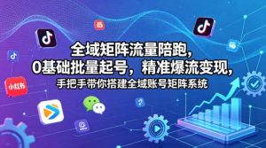 全域矩阵流量陪跑，0基础批量起号，精准爆流变现，手把手带你搭建全域账号矩阵系统-琴书聊项目