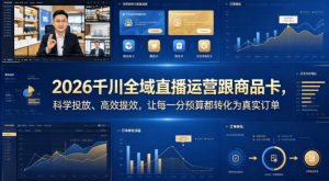 2026千川全域直播运营跟商品卡，科学投放、高效提效，让每一分预算都转化为真实订单-琴书聊项目