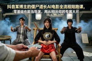 抖音某博主的僵尸道长AI电影全流程陪跑课，零基础也能当导演，用AI拍出你的专属大片-琴书聊项目
